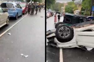 கொழும்பு : சுமார் 20 வாகனங்களை மோதிச்சென்று விபத்துக்குள்ளான கார்- (வீடியோ)