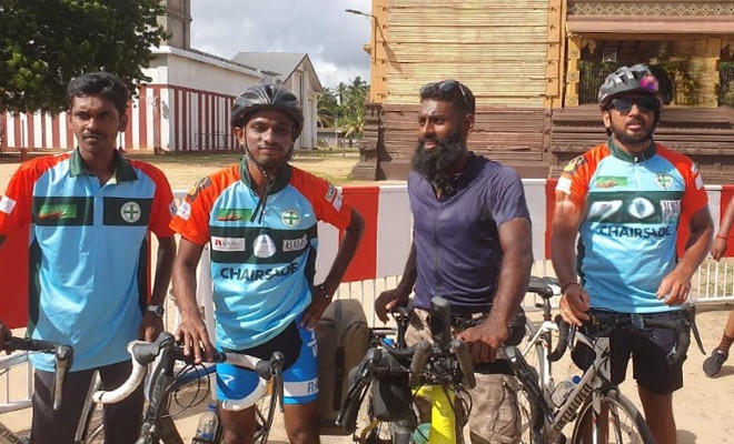 பிரான்சிலிருந்து துவிச்சக்கர வண்டியில் 10 ஆயிரம் கிலோமீற்றர் பயணம் செய்து யாழ்ப்பாணம் வந்தடைந்த சூரன்