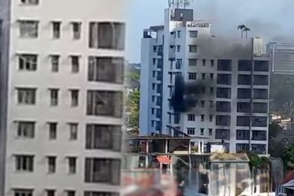 கொழும்பிலுள்ள அடுக்குமாடி குடியிருப்பில் பாரிய தீ விபத்து – மக்களை மீட்க போராட்டம்