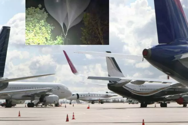 விமான நிலையம் அருகே பறந்த மர்ம பலூன்கள் ; விமான சேவை நிறுத்தம்