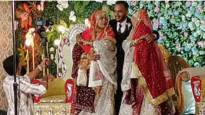 `பிரிய முடியாது” – காதல், நட்புக்காக தோழிகள் இருவரையும் ஒரே மேடையில் திருமணம் செய்த இளைஞர்