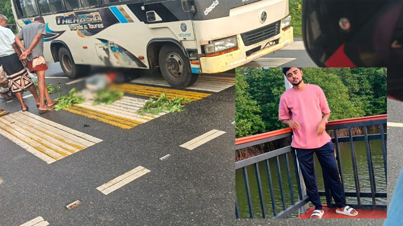 பஸ்ஸுடன் மோட்டார் சைக்கிள் மோதி விபத்து; இளைஞன் பலி